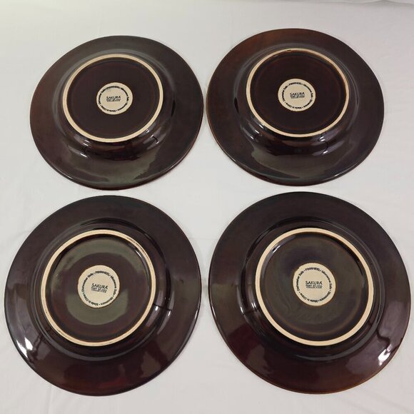 Sakura Port of Call Pinwheel 8” Stoneware Salad Luncheon Plates – Set of 4 - Picture 12 of 14